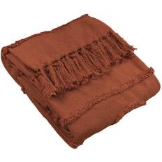 Furn. Jakarta Woven Tufted Blankets Brown, Red