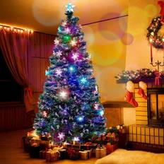 Stainless Steel Christmas Decorations Pre-Lit Optical Fiber Christmas Tree 82"