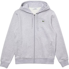 Lacoste Gråa Tröjor Lacoste Men's Sport Lightweight Bi-Material Hoodie - Grey Chine/Light Grey