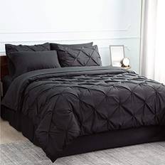 Bedsure Pintuck Bedspread Grey, Beige, White, Black, Orange, Pink, Red, Blue (259.1x228.6cm)