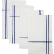 Amow Serviette en Tissu Blanc, Bleu (32x52cm)