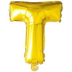 T Bogstavballoner Fiesta Letter Balloons T 100cm Gold