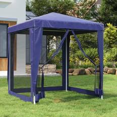 Paviljong 2x2 vidaXL Partytält med 4 sidoväggar nät 2x2 m HDPE blå