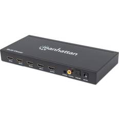 Manhattan 1080p 4-Port HDMI Display, Bandwidth Amplifier, plug, Box