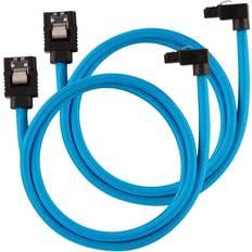 Corsair sleeved cable Corsair Premium Sleeved SATA Data Cable Connectors_ Blue_ 0.6m