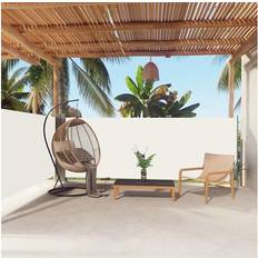 Beige Sidomarkiser vidaXL Infällbar sidomarkis gräddvit 140x600 - Vit