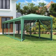 vidaXL Tente De Fête Avec 10 Parois Latérales En Maille Vert 3x12 m Pehd