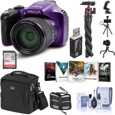 Compact Cameras Minolta MN67Z 20MP Camera, Purple, With Premium Bundle