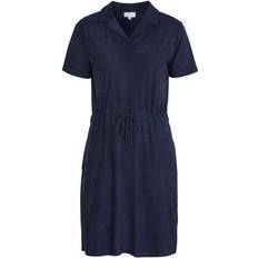 Kjoler Damella Bamboo Stretchterry Short Sleeve Dress - Marine