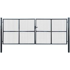 vidaXL Mesh Garden Gate Galvanised