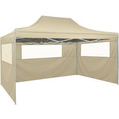 vidaXL Gazebo Professionale Pieghevole Con 3 Pareti 3x4m Acciaio Crema