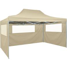 Pavillion 3*4 vidaXL foldbart festtelt med 3 sidevægge 3 stål cremefarvet