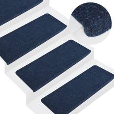 Alfombras de escalera rebaja vidaXL Alfombrilla Autoadhesiva De Escalera 15 Uds Azul 65x24.5x3.5 cm Azul