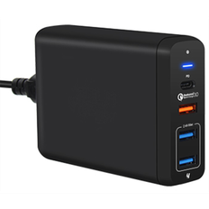 Multiladdare batterier USB-C 75W 4-p QuickCharge PD multiladdare svart