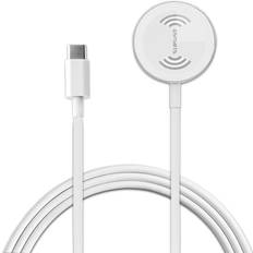 4smarts VoltBeam Laddare för Apple Watch Magnetic Wireless USB-C för 8/7/6/5/4/3/2/1/SE Vit