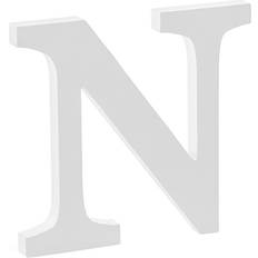 Träbokstäver Vita - Bokstav N