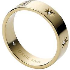 Fossil Women Sutton Shine Bright Gold-Tone Stainless Steel Band Ring