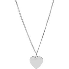 Fossil Damen Halsketten Fossil Women Engravable Heart Stainless Steel Necklace