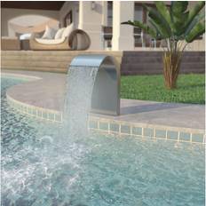 Argento Decorazioni da Giardino vidaXL Fontana Per Piscina In Acciaio Inossidabile 45x30x65 cm Argento