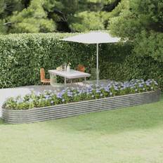vidaXL Letto Giardino Acciaio Verniciato Polvere 507x100x36 cm Argento
