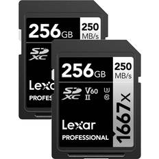 LEXAR 256GB Professional 1667x UHS-II SDXC Memory Card 2-Pack LSD1667256G-B2NNU