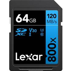 64 GB - SDHC Memory Cards & USB Flash Drives LEXAR High-Performance SDHC Class 10 UHS-I U3 V30 120MB/s 64GB (800x)