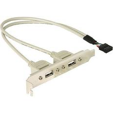 DeLock Slotbracket 1x Internal USB 5pin > 2x USB2.0 External Cable