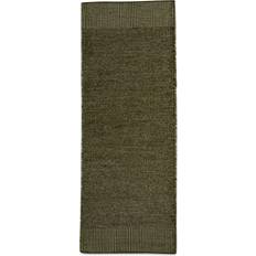 Grøn - Jute Tæpper Woud Rombo Uldtæppe, Hvid/Mosgrøn, 75x200 Grøn, Grå, Hvid