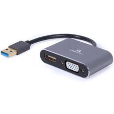 Vga til hdmi hun Gembird Cablexpert Videoadapter USB Type A han VGA, HDMI hun - - space