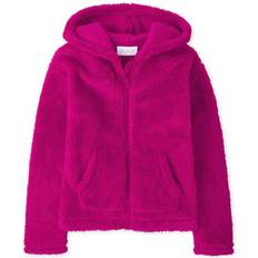 Hoodies The Children's Place Girls Uniform Sherpa Zip Up Hoodie - Aurora Pink