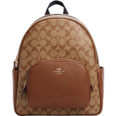 Coach Women Backpacks Coach Court Backpack In Signature Canvas - Gold/Khaki Saddle