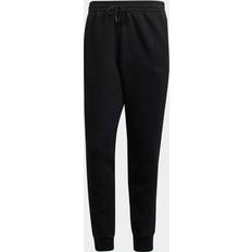 Men - Viscose Clothing adidas Essentials French Terry Tapered-Cuff 3-Stripes Pants - Black/Black