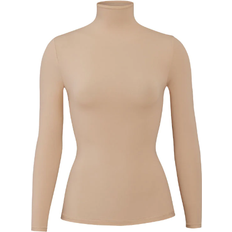 Beige - Women Base Layers SKIMS Fits Everybody Turtleneck Top - Clay