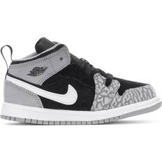 Children's Shoes Nike Jordan 1 Mid SE TD - Black/University Red/White/Light Smoke Grey