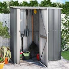 Outbuildings vidaXL Garden Bike Shed Grey Galvanised (Building Area )