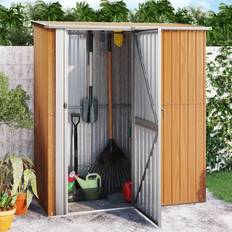 Outbuildings vidaXL Garden Bike Shed Brown Galvanised (Building Area )