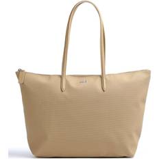 Kunststoff Handtaschen Lacoste Large beige shopper bag with zip, Beige