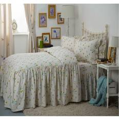 Algodón - Blanco Colchas Belledorm Kingsize, Ivory Bluebell Meadow Fitted Bedspread White