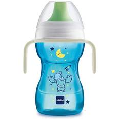 Mam Blue Sippy Cups Mam Fun to Drink Glowing Cup with Handles Blue