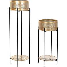 Gold Set Dkd Home Decor Grydesæt Sort Gylden Metal Set