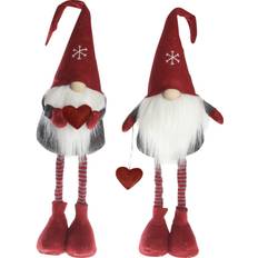 Nisse med teleskopben Det Gamle Apotek Nisse with Telescopic Legs Red/Grey Julepynt 130cm 2stk