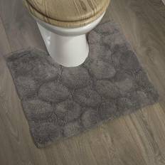 Jute Badmatten Sealskin Pebbles Toiletmat 60 x 50 cm Grijs