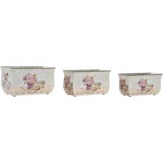 Rosa Set Dkd Home Decor Rosa Metall Virágok Shabby Chic Set