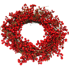 Nordic Winter Artificial Wreath with Red Berries Julepynt