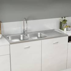 1.5 Kitchen Sinks vidaXL Kitchen Sink with Double Sinks