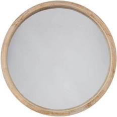 Verre Miroirs Muraux Atmosphera Rond En Bois D50 cm - Beige Miroir Mural