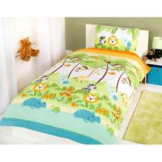 Orange Tissus Rapport Jungle Boogie Single Duvet Cover & Pillowcase Set