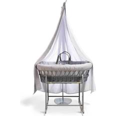 Grey Bassinetts Clair De Lune Waffle Grey 6 Drape Starter Set Basket