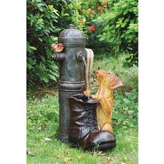 Fountains on sale Design Toscano Fire Hydrant Pooch Sculptural Fountain