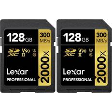 Sd card 2 pack LEXAR Pro 2000x SD UHS-II 128GB Memory Card 2 Pack